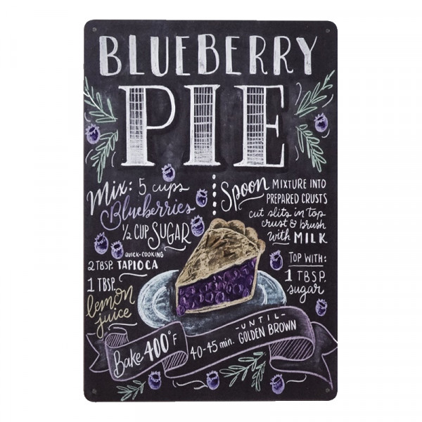 Kovová cedule Blueberry Pie