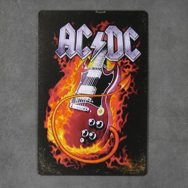 Kovová cedule ACDC Guitar