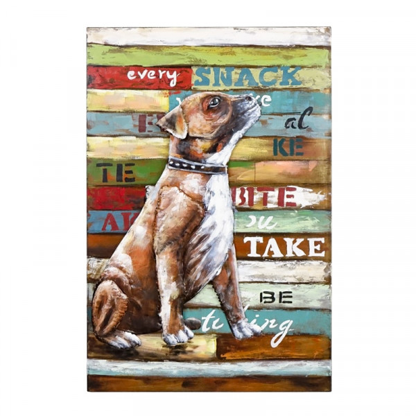 Kovový 3D obraz Pes