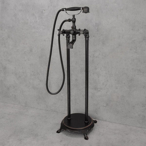 Volně stojící podlahová vanová baterie černá YORK