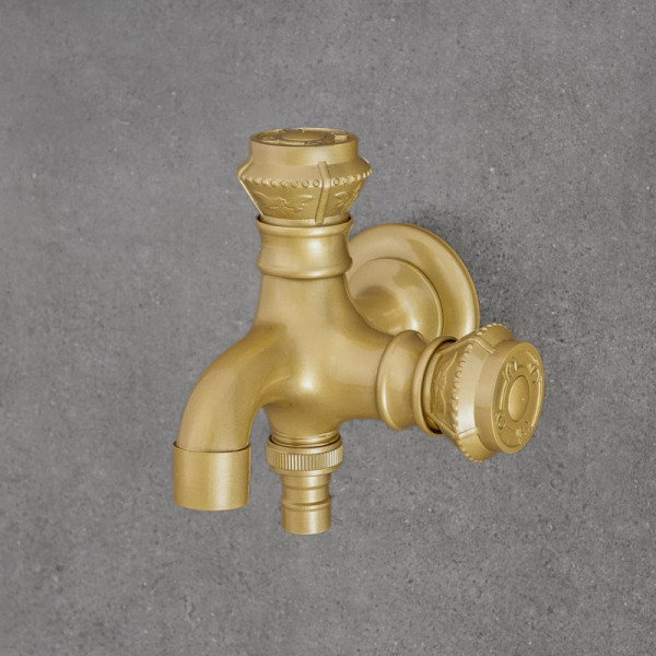 Zahradní kohoutek na hadici GLEN , antický mosaz dvojitý