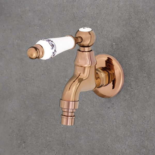 Zahradní kohoutek na hadici COPPER , růžové zlato krátký
