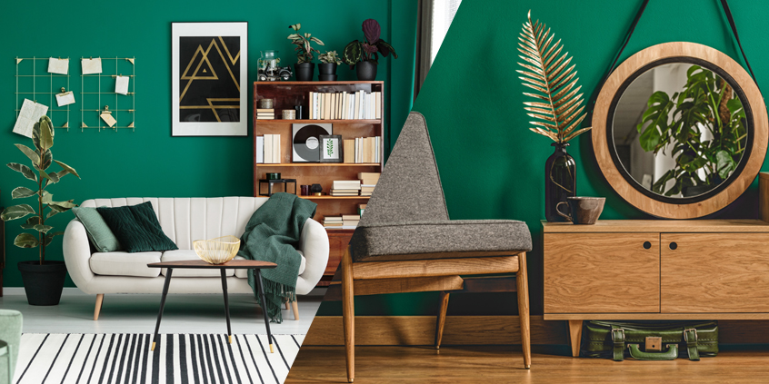 Smaragdová - tmavě zelená: Barva podzimního interiéru